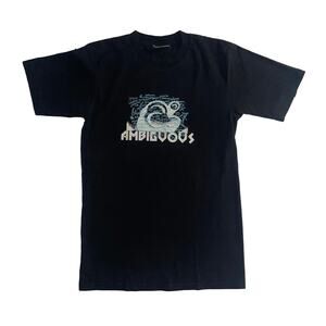 Vintage Y2K Ambiguous Skate Repeated Logo Spellout Double Sided T-shirt